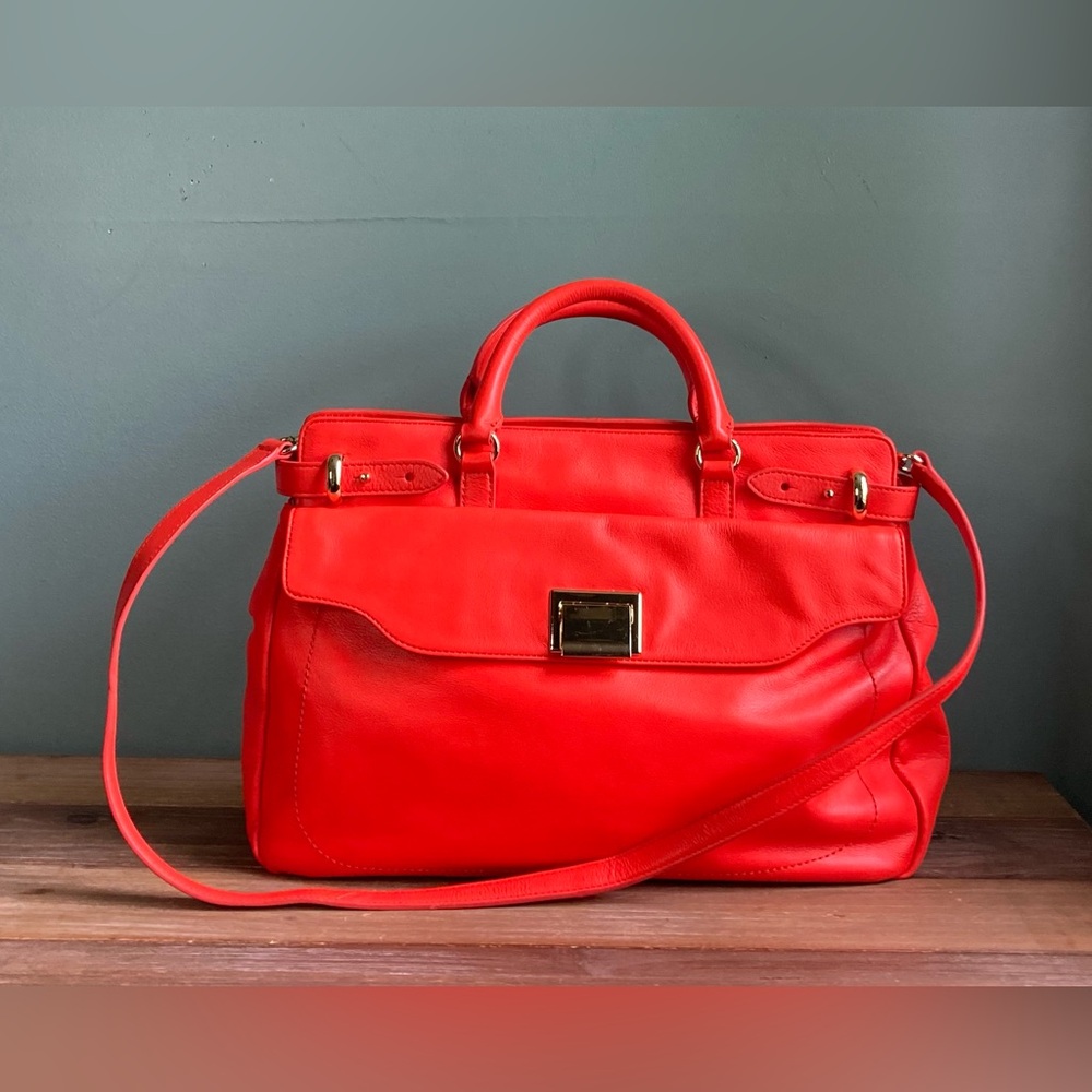 Talbots Red Leather Handbag
